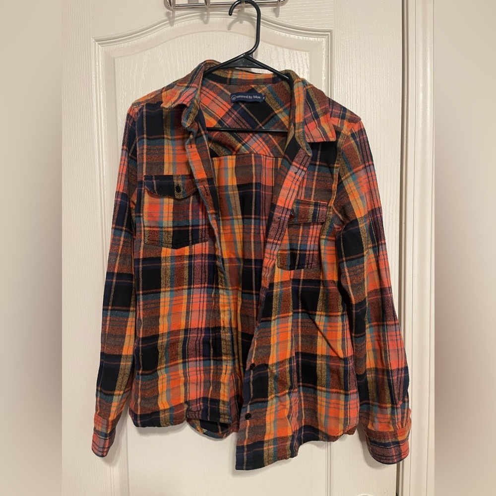 Flannel blue/orange